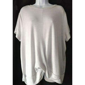 GAP NWT XX-Large Lt. Gray Rayon Blend Twist Front Hem Round Neck SS Knit Top
